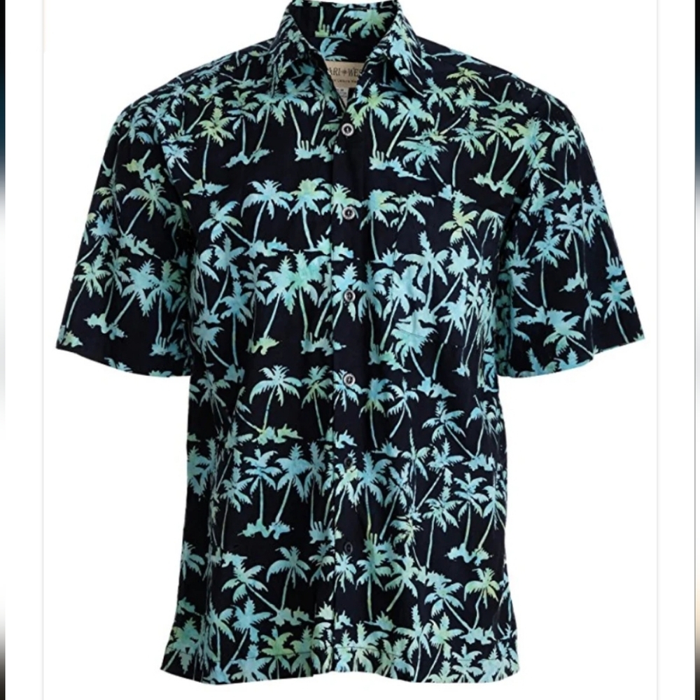 Cool Nights (1415-Aqua) Hawaiian Shirt for Men - Johari West